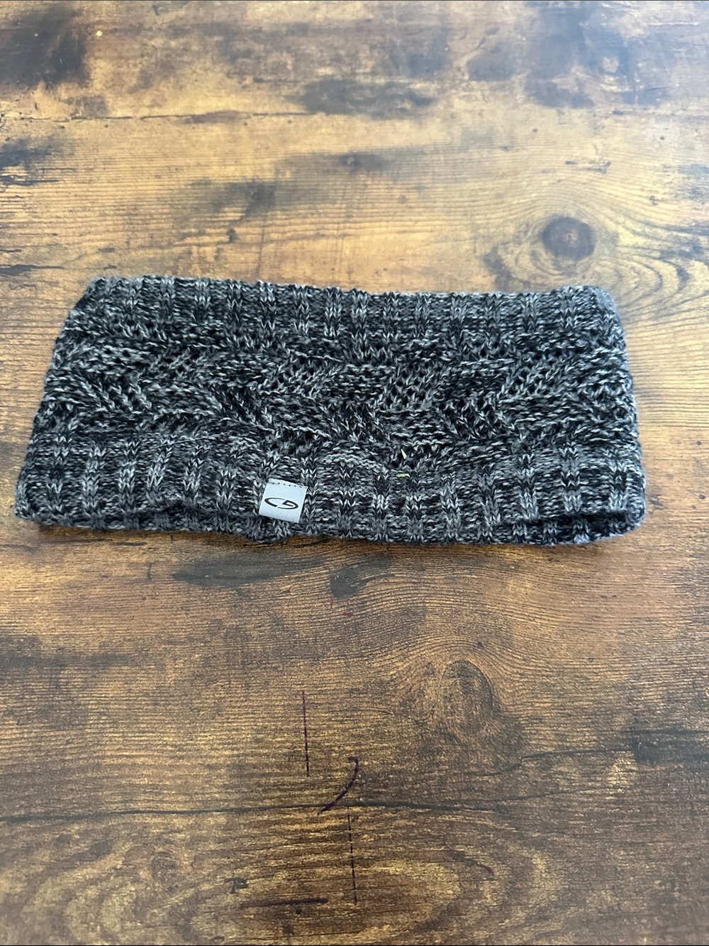 Champion Gray Cable Knit Fleece-Lined Ear Warmer